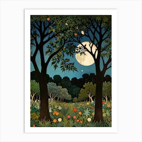 William Morris Moonlight In The Forest 160 Art Print