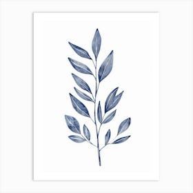 Blue Leaf 6 Art Print