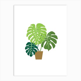 Monstera Plant Wall Art 1 Art Print