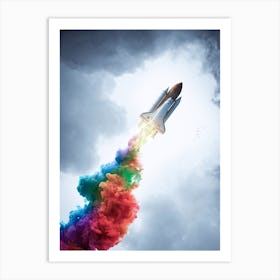 Spacecraft Launch Color Bomb Art Print