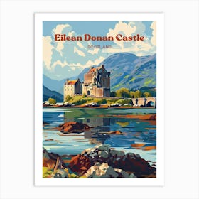 Eilean Donan Castle Vintage Travel Art Poster