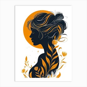 Silhouette Of A Woman Art Print