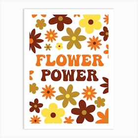 Flower Power Retro Art Print
