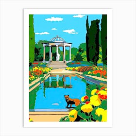 Versailles Gardens France, Cats Pop Art Style 3 Art Print