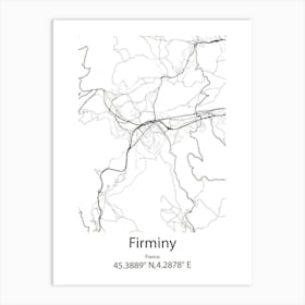 Firminy,France Minimalist Map Art Print