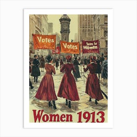 Aihrgdesign A Vintage Political Poster Of A 1913 Suffragette 1 Poster