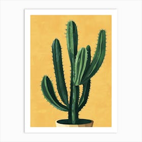Pincushion Cactus Minimalist Abstract Illustration 1 Art Print
