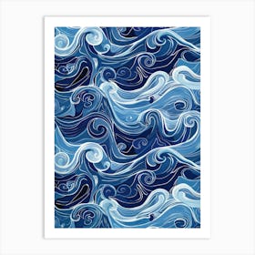 Sea Wave Pattern Art Print