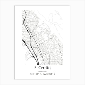 El Cerrito,United States Minimalist Map Art Print