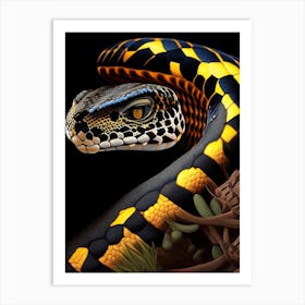 Black Tailed Rattlesnake Vibrant Art Print