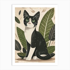 Black And White Cat 15 Art Print