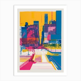 The Museum Of Modern Art New York Colourful Silkscreen Illustration 2 Art Print