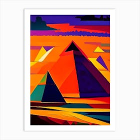 Pyramids Geometric Sunset Art Print