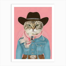 Cowboy Cat Art Print