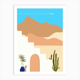 Cactus In The Desert. Boho, Boho decor: Egypt, Morocco, Tunisia poster #1 Art Print