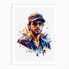 Enrique Iglesias 01 Portrait Music Icon Style WPAP Pop Art Art Print