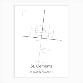 St Clements Minimalist Map Art Print