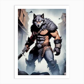 Wolf axe Art Print