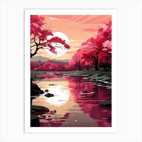 Cherry Blossom Illustration Wall Art 4 Art Print