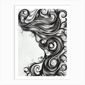 Curly Hair Art Print