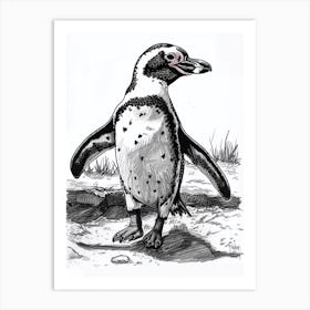 African Penguin Waddling 3 Art Print