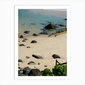 Gold Coast Beach And Rock Pool, Aesthetic And Calming Ocean Image Art Print