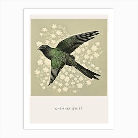 Ohara Koson Inspired Bird Painting Chimney Swift 2 Poster Art Print