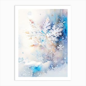 Frost, Snowflakes, Storybook Watercolours 2 Art Print