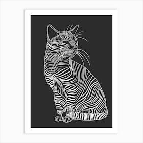 Toyger Cat Minimalist Illustration 2 Art Print