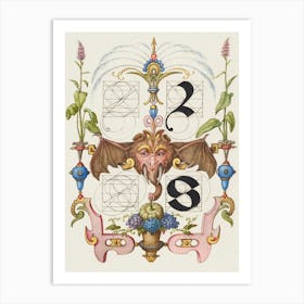 Guide For Constructing The Letters R And S From Mira Calligraphiae Monumenta, Joris Hoefnagel Art Print