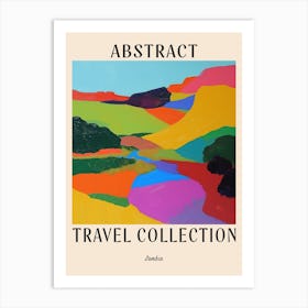 Abstract Travel Collection Poster Zambia 2 Art Print