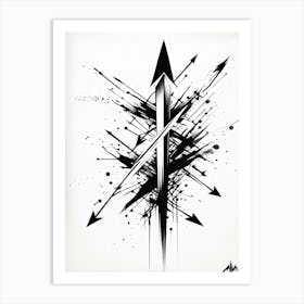 A Conceptual Digital Painting Showcasing A Grunge Infused Collection Of Hand Drawn Vector Arrows In Art Print