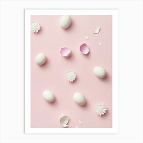 Easter Eggs On A Pink Background 1 Art Print