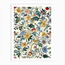 Inspiring Floral London Fabrics Floral Pattern 3 Art Print