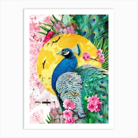 Maximalist Peacock Oriental Inspired Art Art Print