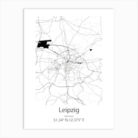 Leipzig,Germany Minimalist Map Art Print