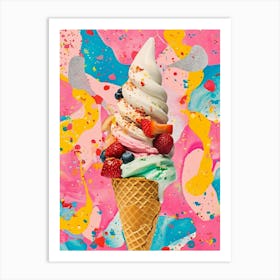 Kitsch Ice Cream Cone Collage 3 Art Print