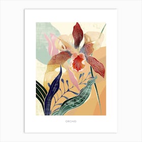 Colourful Flower Illustration Poster Orchid 1 Art Print