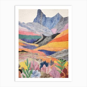 Ben Alder Scotland 2 Colourful Mountain Illustration Art Print