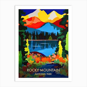 Rocky Mountain National Park Travel Poster Matisse Style 7 Art Print