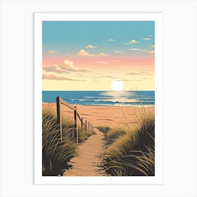 Outer Banks North Carolina, Usa, Flat Illustration 2 Art Print