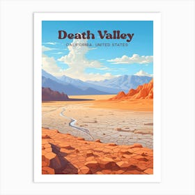 Death Valley California Nature Modern Travel Illustration Art Print