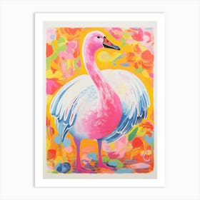 Colourful Bird Painting Swan 3 Art Print