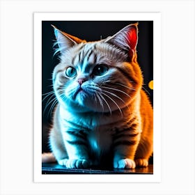 Grumpy Chubby Cat Art Print