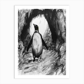Emperor Penguin Exploring Underwater Caves 4 Art Print