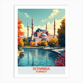 Istanbul, Turkey Travel Poster V 02 Art Print