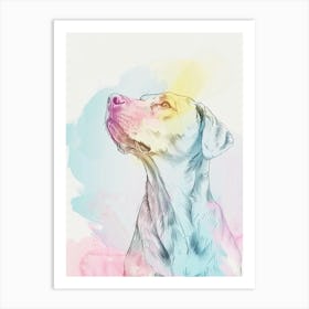 Pointer Dog Watercolour Line Illustration Art Print