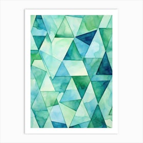 Watercolor Triangles 4 Art Print