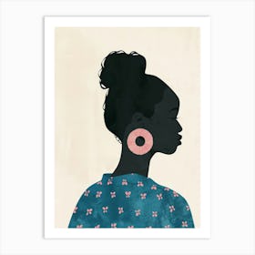 Black Girl With Hoop Earrings Art Print