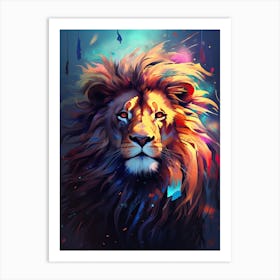 Lion Art Painting Digital Style 1 Art Print